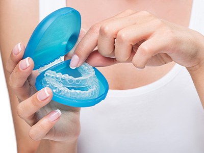 Invisalign trays in a protective case
