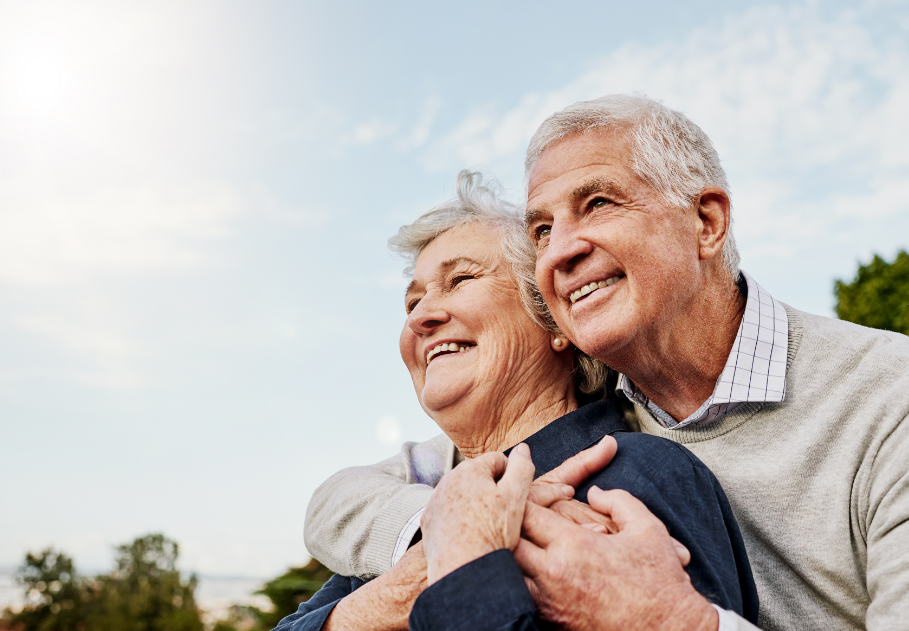 Senior couple smiling